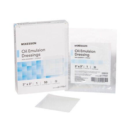 Mckesson Oil Emulsion Impregnated Dressing 3 x 3" Square, PK 50 61-77041